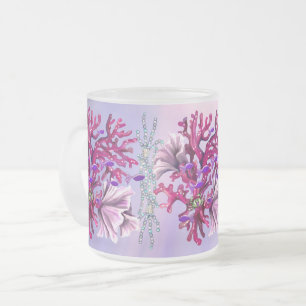 Purple ocean mermaid frosted glass coffee mug