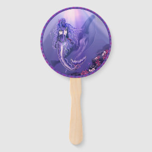 Purple Ocean Mermaid Hand Fan