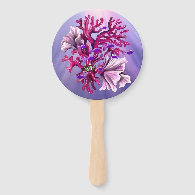 Purple Ocean Mermaid Hand Fan (Front)