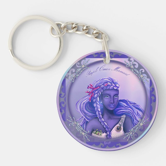Purple Ocean Mermaid Keychain (Front)