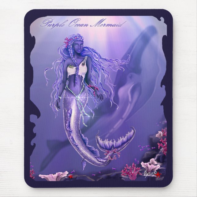 Purple Ocean Mermaid Mouse Mat (Front)
