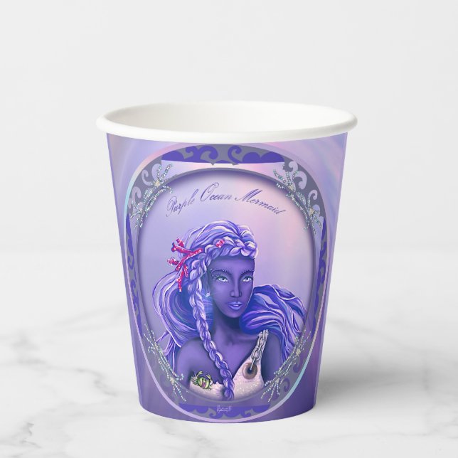 Purple Ocean Mermaid  Paper Cups (Front)