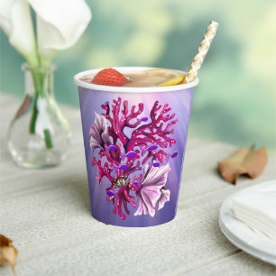 Purple Ocean Mermaid Paper Cups