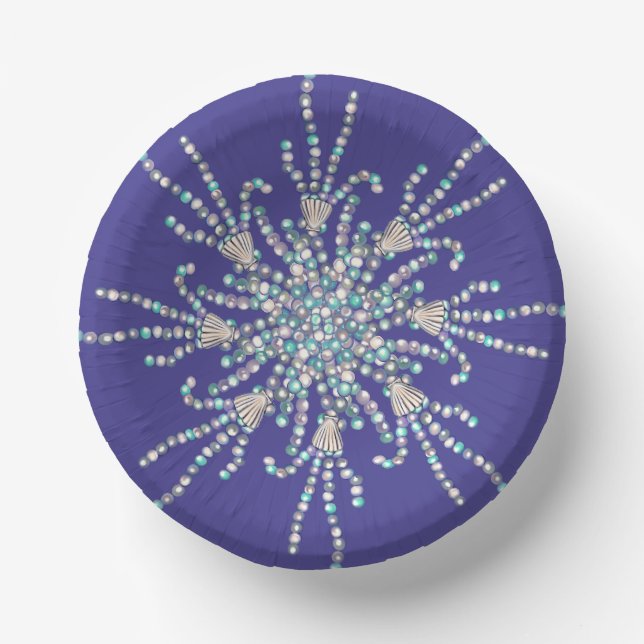 Purple Ocean Mermaid Paper Plate (Front)