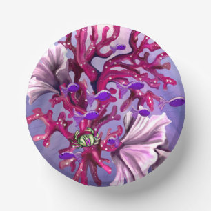 Purple Ocean Mermaid Paper Plate