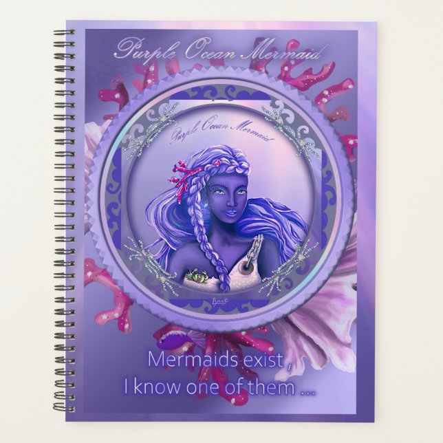Purple Ocean Mermaid Planner (Front)