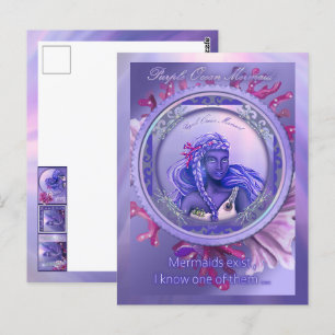 Purple Ocean Mermaid Postcard