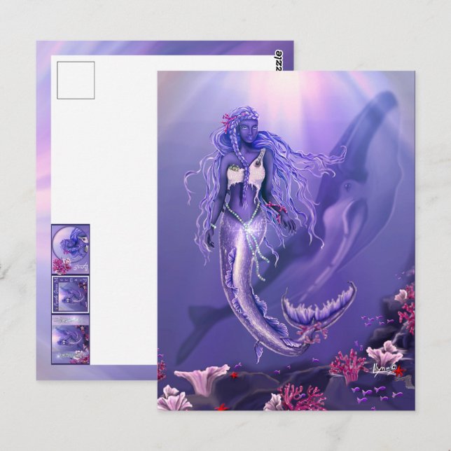 Purple Ocean Mermaid Postcard (Front/Back)