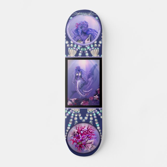 Purple Ocean Mermaid Skateboard (Front)