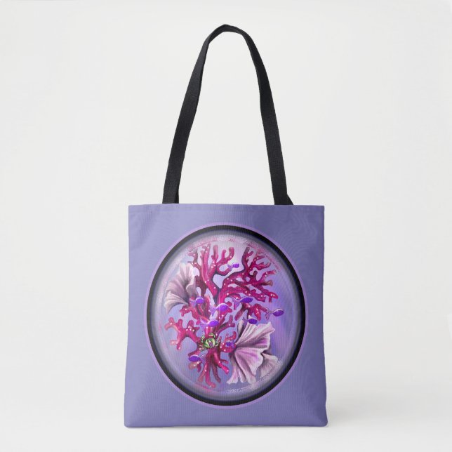 Purple Ocean Mermaid Tote Bag (Front)
