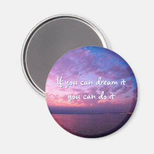 Purple ocean sunset photo dream it do it quote magnet