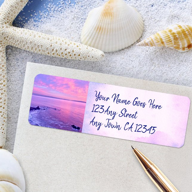 Purple Ocean Sunset Photo Script Custom Address (Creator Uploaded)