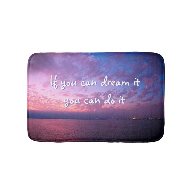 Purple Ocean Sunset Photography Dream It Do It Bath Mat (Front)
