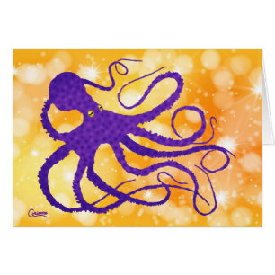Purple Octopus - 7" x 5" Art Card