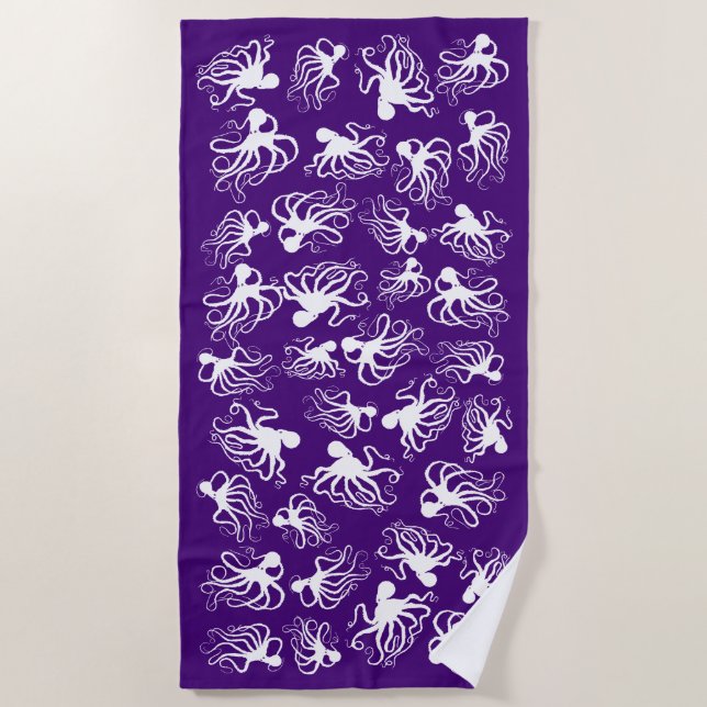 Purple Octopus - Beach Towel (Front)