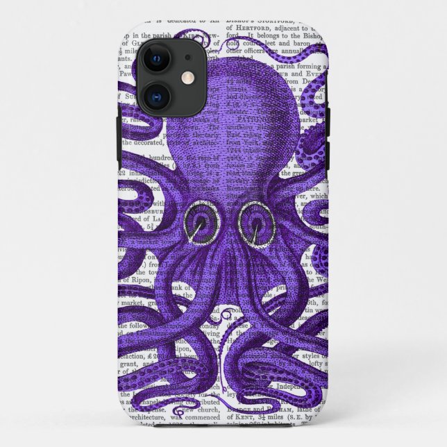 Purple Octopus Case-Mate iPhone Case (Back)