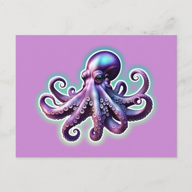 Purple Octopus Postcard (Front)