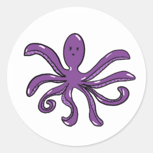 Purple Octopus Sticker