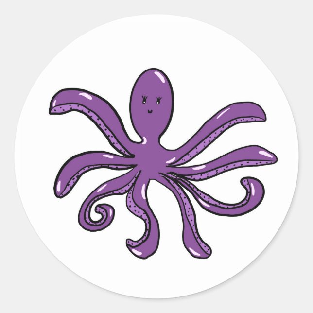 Purple Octopus Sticker (Front)