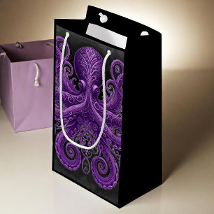 Purple Octopus Victorian Steampunk Kraken  Small Gift Bag