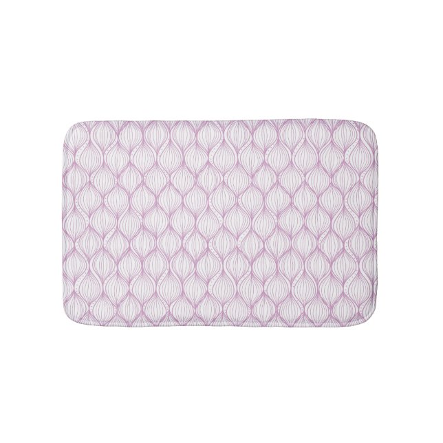 Purple ogee stripes pattern background bath mat (Front)