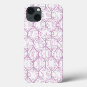 Purple ogee stripes pattern background iPhone 13 case