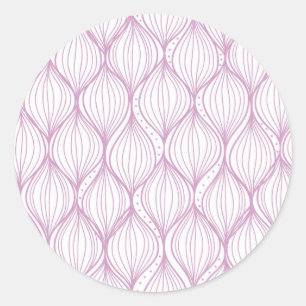 Purple ogee stripes pattern background classic round sticker