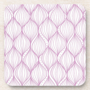 Purple ogee stripes pattern background coaster