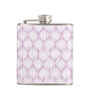 Purple ogee stripes pattern background hip flask