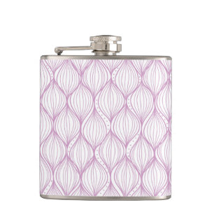 Purple ogee stripes pattern background hip flask