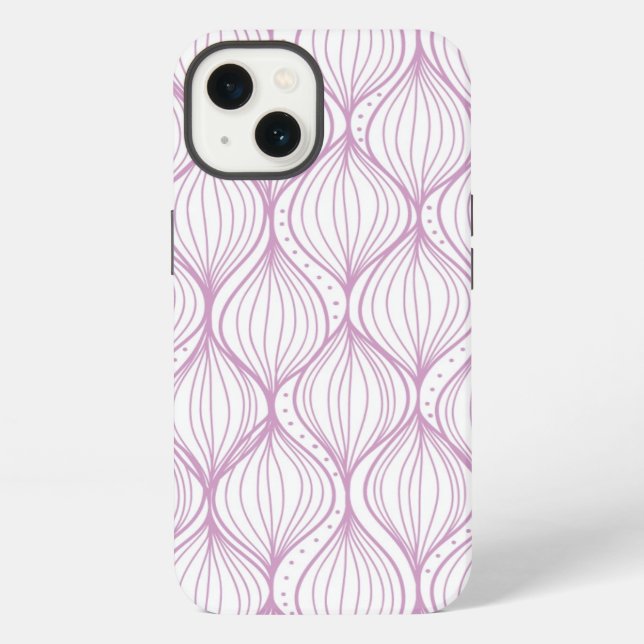 Purple ogee stripes pattern background iPhone case (Back)