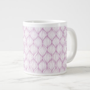 Purple ogee stripes pattern background large coffee mug