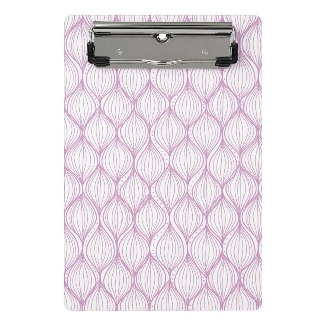Purple ogee stripes pattern background mini clipboard (Front)