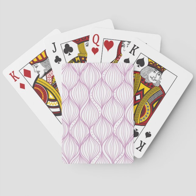 Purple ogee stripes pattern background playing cards (Back)