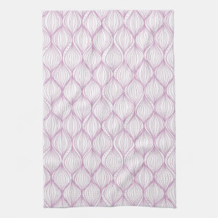 Purple ogee stripes pattern background tea towel