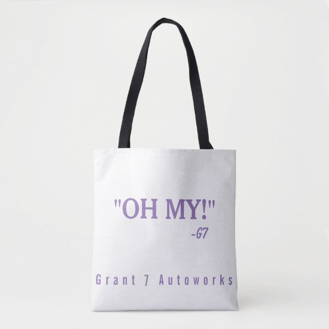 Purple "OH MY!" 2 Tone Tote (Front)