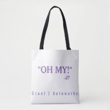 Purple "OH MY!" 2 Tone Tote