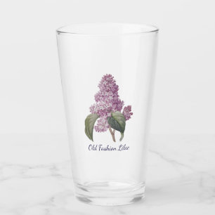 Purple Old Fashion Lilac Flower Tumbler Glass