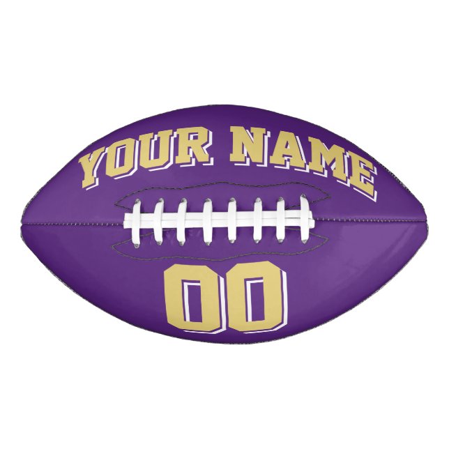 PURPLE OLD GOLD AND WHITE Custom Football American Football (Front)