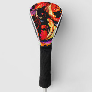 Purple Old School Pattern Golf Head Cover