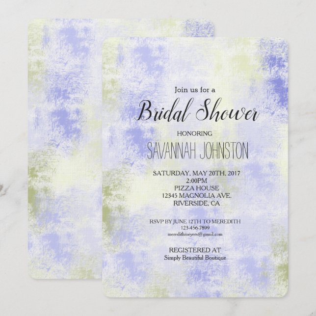 Purple Olive Abstract Invitation (Front/Back)