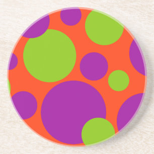 Purple & Olive Dots Coaster