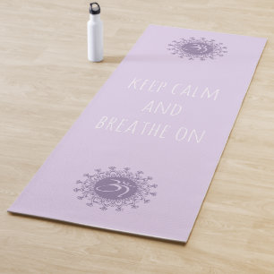 Purple Om & Mandala Keep Calm and Breathe On Yoga Mat