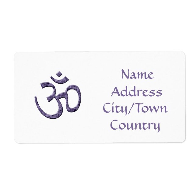 Purple Om Symbol/address label (Front)