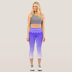 Purple Ombre and chevron Capri Leggings