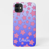 Purple Ombre and Pink Stars