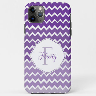 Purple Ombre Chevron Personalised iPhone Case