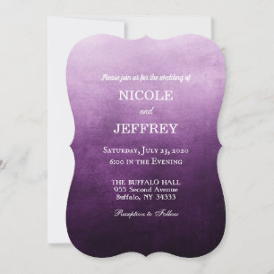 Purple Ombre Elegant Custom Wedding Invitation