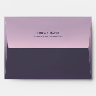 Purple Ombre Elegant Gradient Wedding Envelope