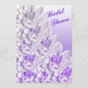 Purple Ombre Floral Bridal Shower Invitation